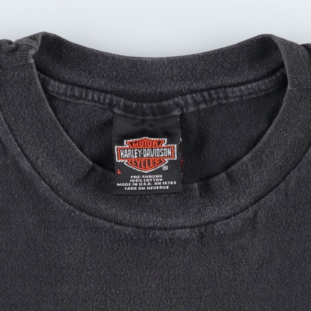 90'S Harley-Davidson Motorcycle Bike T-shirt Made in USA Men's L Vintage cotton black type Vintage Second Hand