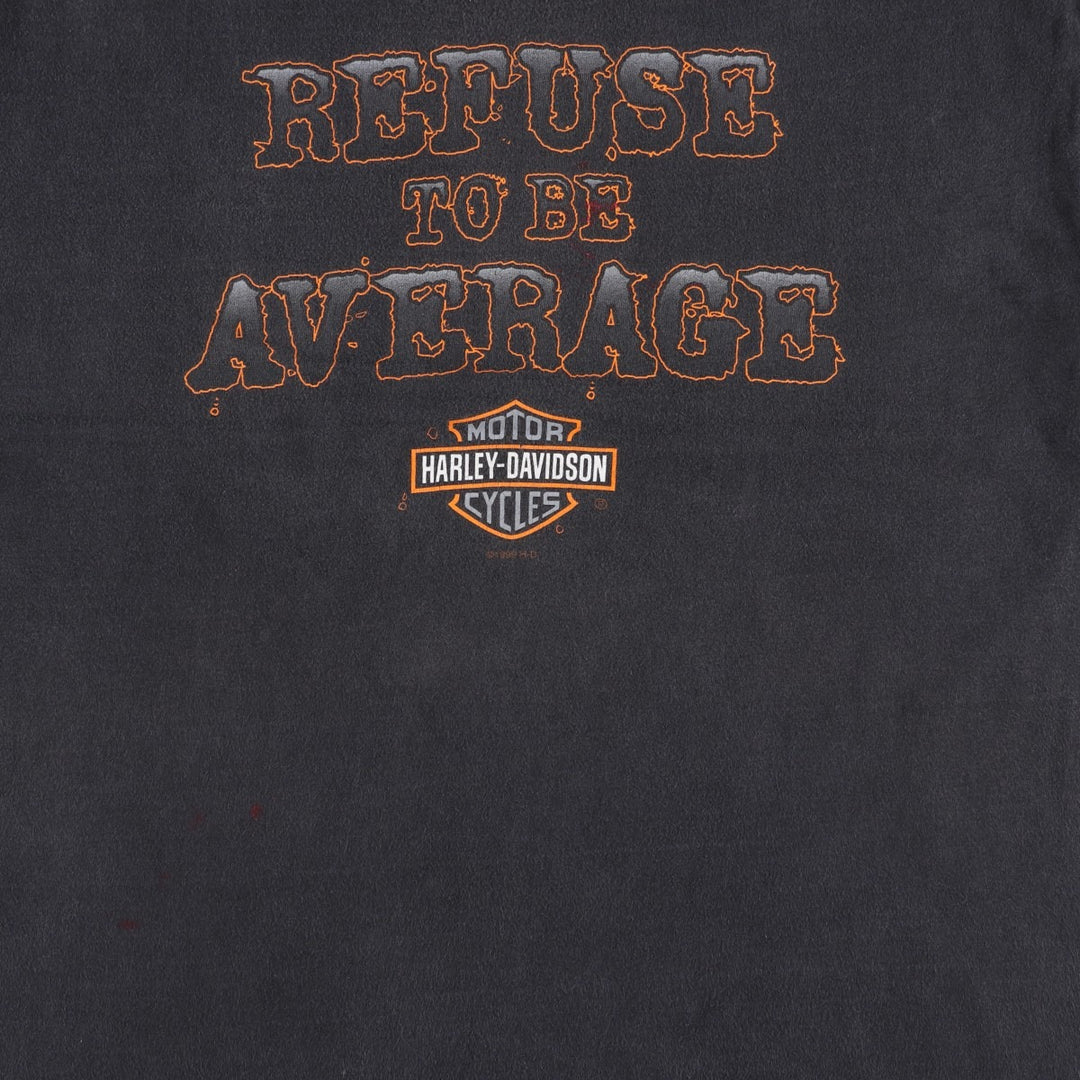 90'S Harley-Davidson Motorcycle Bike T-shirt Made in USA Men's L Vintage cotton black type Vintage Second Hand