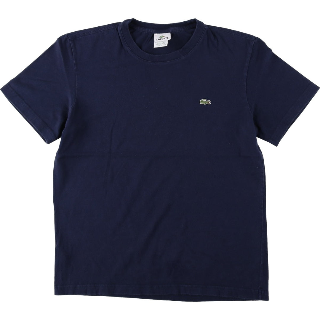 Lacoste (LACOSTE) French-designed short-sleeved T-shirt with a single logo, size 3 (equivalent to men's S). cotton navy blue type Vintage Second Hand