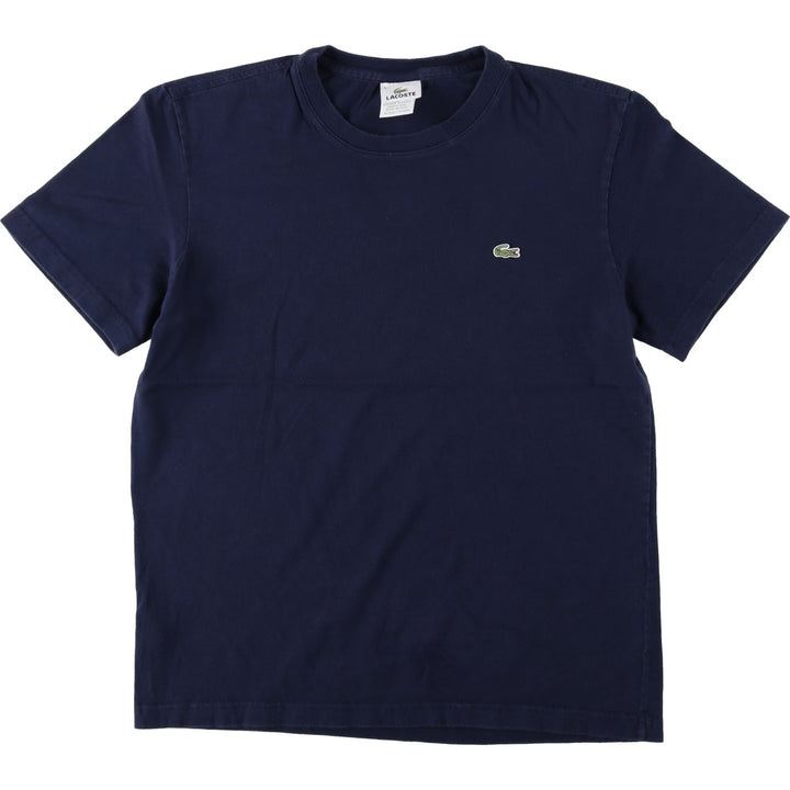 Lacoste (LACOSTE) French-designed short-sleeved T-shirt with a single logo, size 3 (equivalent to men's S). cotton navy blue type Vintage Second Hand
