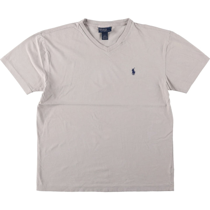 Ralph Lauren POLO by Ralph Lauren Short-Sleeve V-Neck T-Shirt, Men's Size S (approx.) cotton gray type Vintage Second Hand