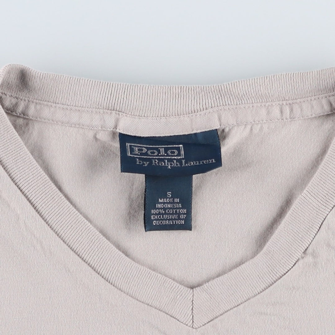 Ralph Lauren POLO by Ralph Lauren Short-Sleeve V-Neck T-Shirt, Men's Size S (approx.) cotton gray type Vintage Second Hand