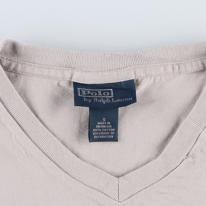 Ralph Lauren POLO by Ralph Lauren Short-Sleeve V-Neck T-Shirt, Men's Size S (approx.) cotton gray type Vintage Second Hand