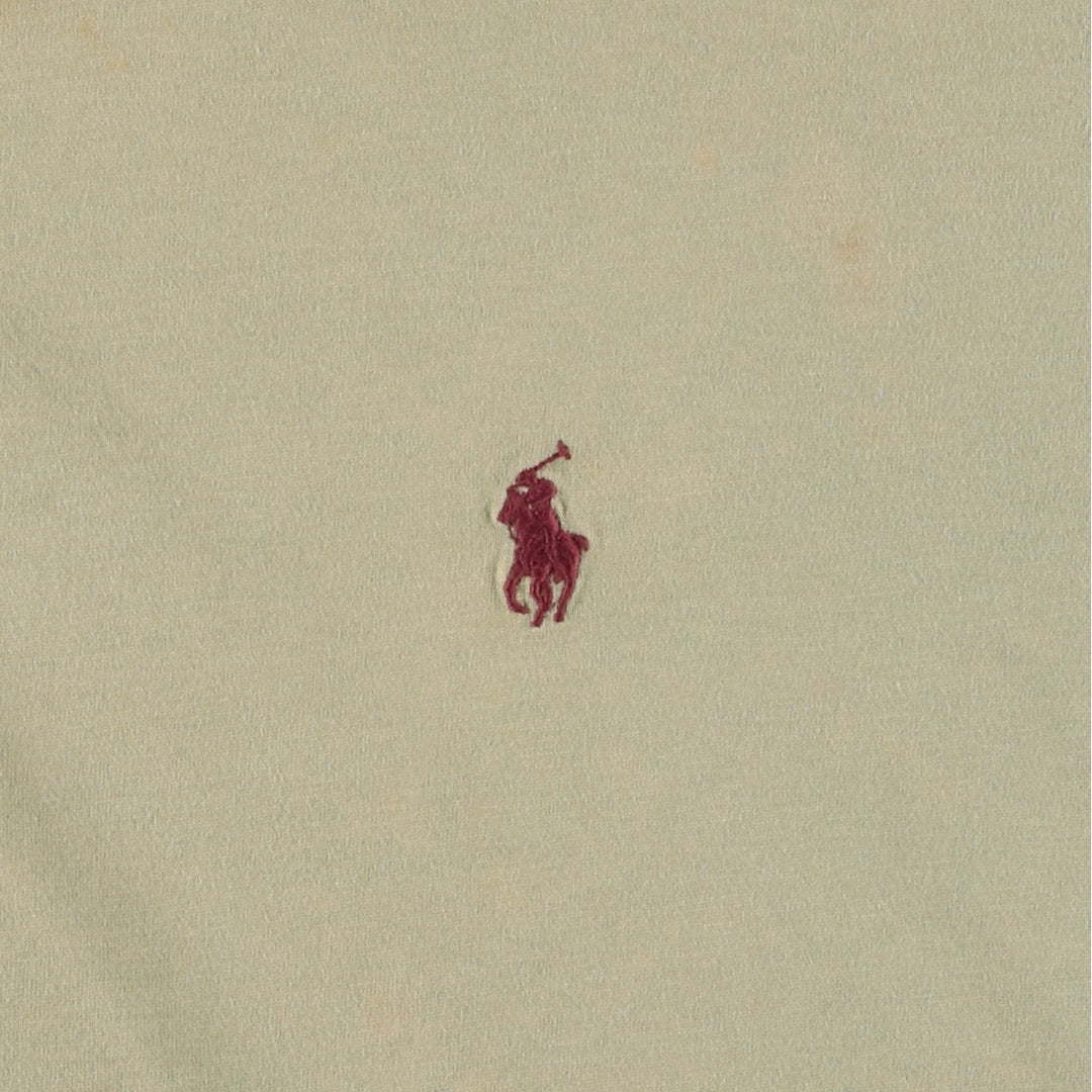 Ralph Lauren POLO by Ralph Lauren Short-Sleeve T-Shirt with One-Point Logo, Men's Size XL (approx.) cotton Khaki type Vintage Second Hand