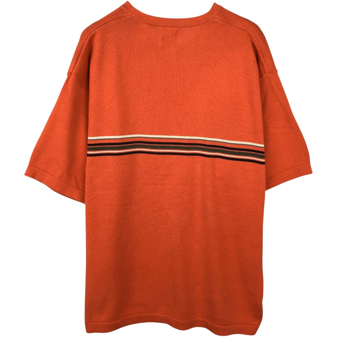90'S GAP Old Gap V-neck short-sleeved cotton knit sweater, men's size M equivalent, vintage. cotton orange type Vintage Second Hand