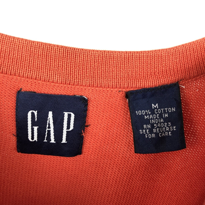 90'S GAP Old Gap V-neck short-sleeved cotton knit sweater, men's size M equivalent, vintage. cotton orange type Vintage Second Hand