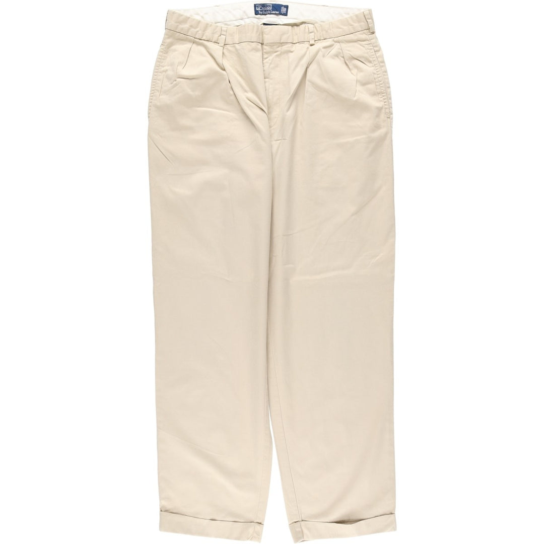 Ralph Lauren POLO by Ralph Lauren Two-pleat Chino Pants for Men, W36 cotton Beige type Vintage Second Hand