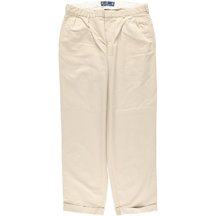 Ralph Lauren POLO by Ralph Lauren Two-pleat Chino Pants for Men, W36 cotton Beige type Vintage Second Hand