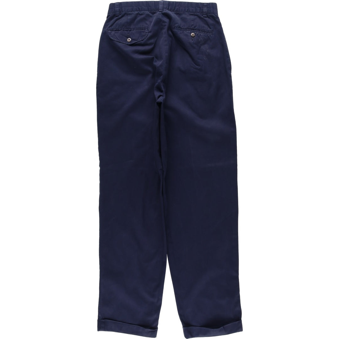 Ralph Lauren POLO by Ralph Lauren Two-pleat Chino Pants for Men, W30 equivalent cotton navy blue type Vintage Second Hand