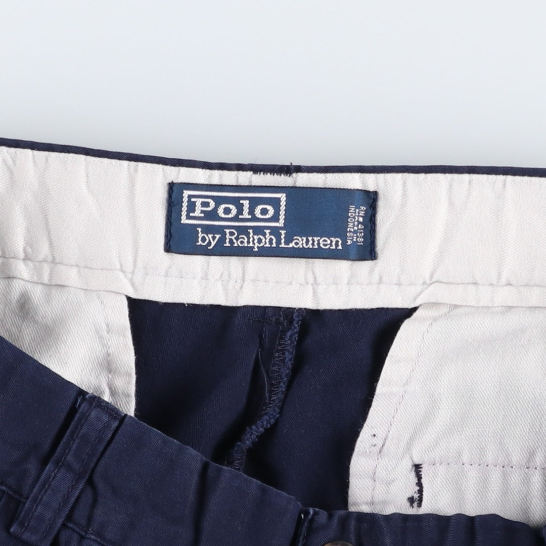 Ralph Lauren POLO by Ralph Lauren Two-pleat Chino Pants for Men, W30 equivalent cotton navy blue type Vintage Second Hand