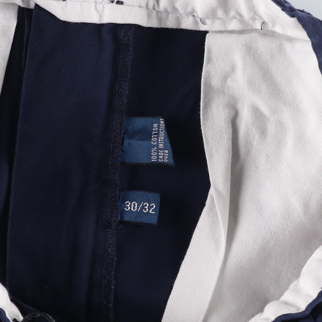Ralph Lauren POLO by Ralph Lauren Two-pleat Chino Pants for Men, W30 equivalent cotton navy blue type Vintage Second Hand