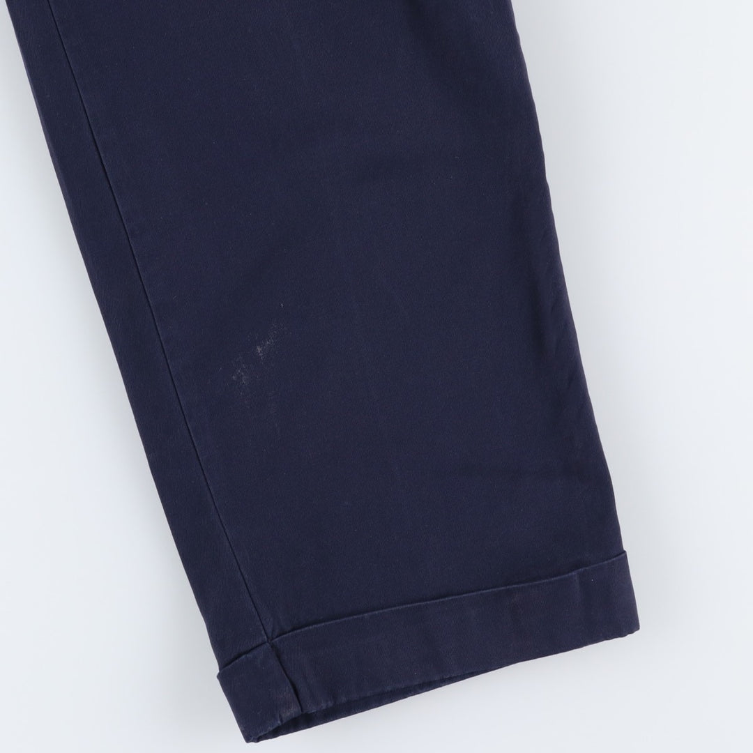 Ralph Lauren POLO by Ralph Lauren Two-pleat Chino Pants for Men, W30 equivalent cotton navy blue type Vintage Second Hand