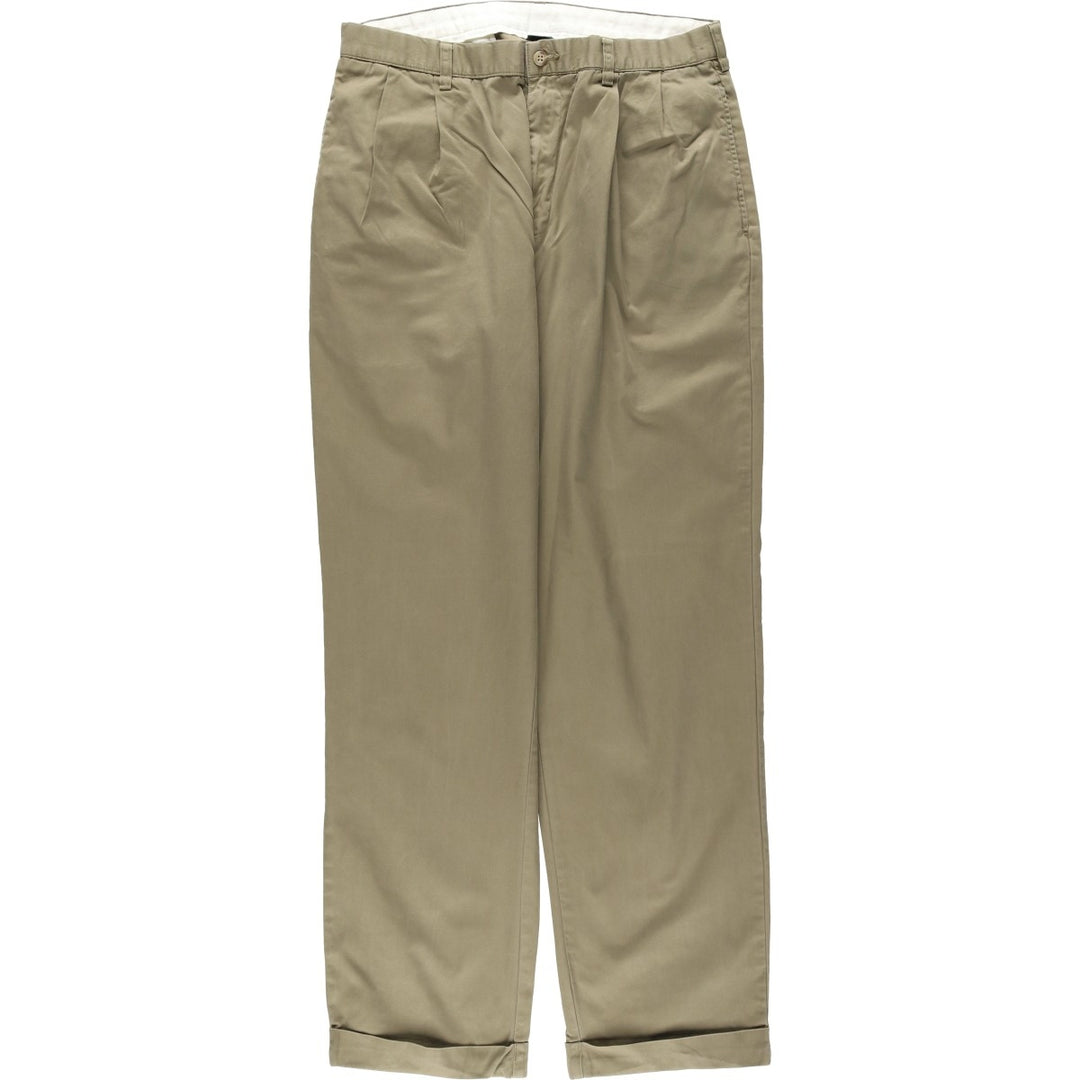 Ralph Lauren POLO by Ralph Lauren HAMMOND PANT, two-pleat chino pants, men's, w34 equivalent cotton beige type brown Vintage Second Hand