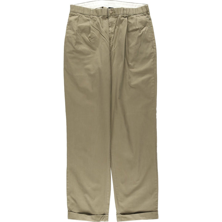 Ralph Lauren POLO by Ralph Lauren HAMMOND PANT, two-pleat chino pants, men's, w34 equivalent cotton beige type brown Vintage Second Hand