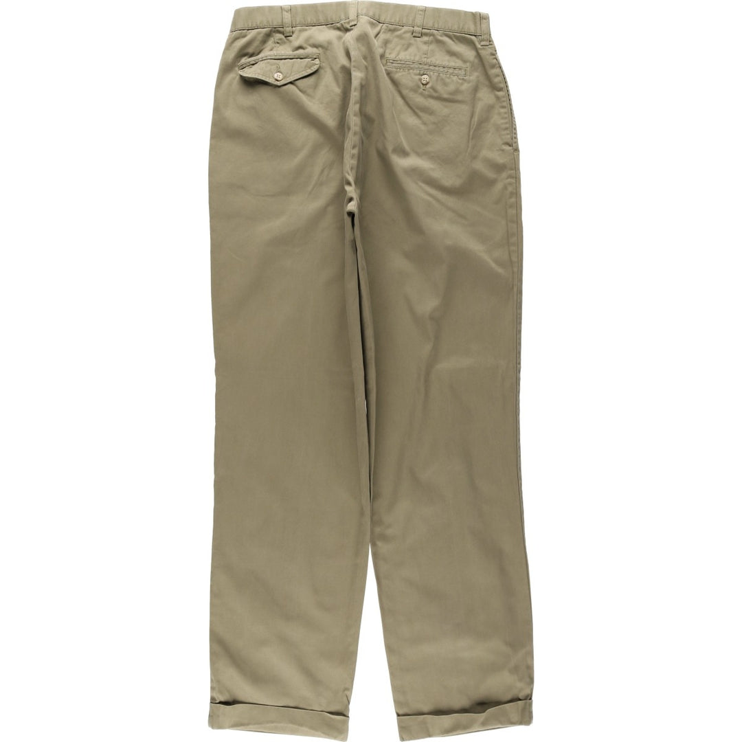 Ralph Lauren POLO by Ralph Lauren HAMMOND PANT, two-pleat chino pants, men's, w34 equivalent cotton beige type brown Vintage Second Hand