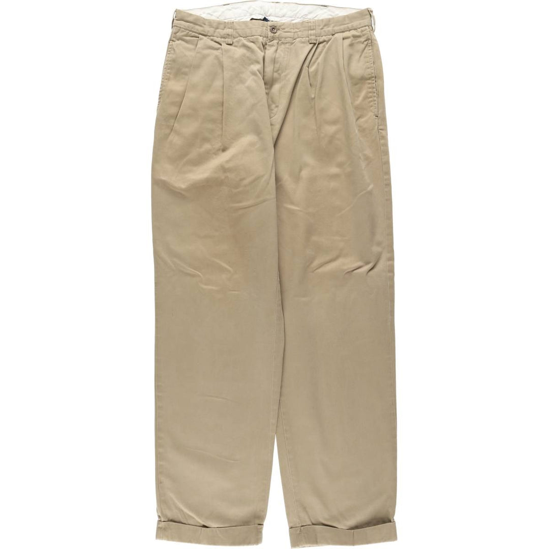 Ralph Lauren POLO by Ralph Lauren Two-pleat Chino Pants for Men, W34 equivalent cotton Beige type Vintage Second Hand