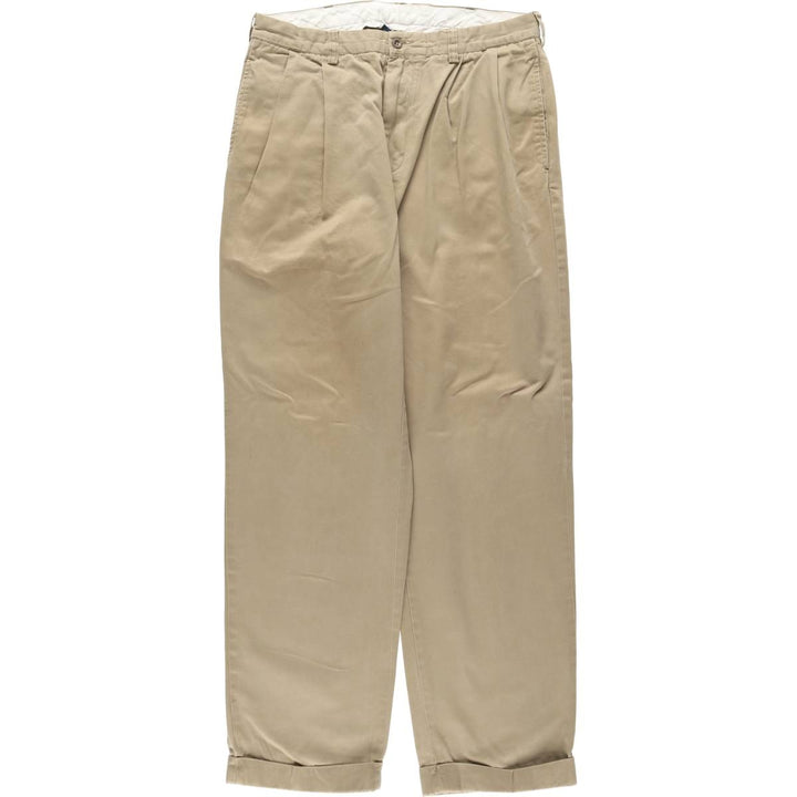 Ralph Lauren POLO by Ralph Lauren Two-pleat Chino Pants for Men, W34 equivalent cotton Beige type Vintage Second Hand