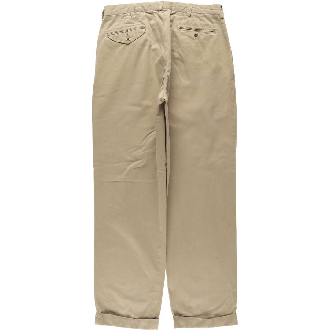 Ralph Lauren POLO by Ralph Lauren Two-pleat Chino Pants for Men, W34 equivalent cotton Beige type Vintage Second Hand