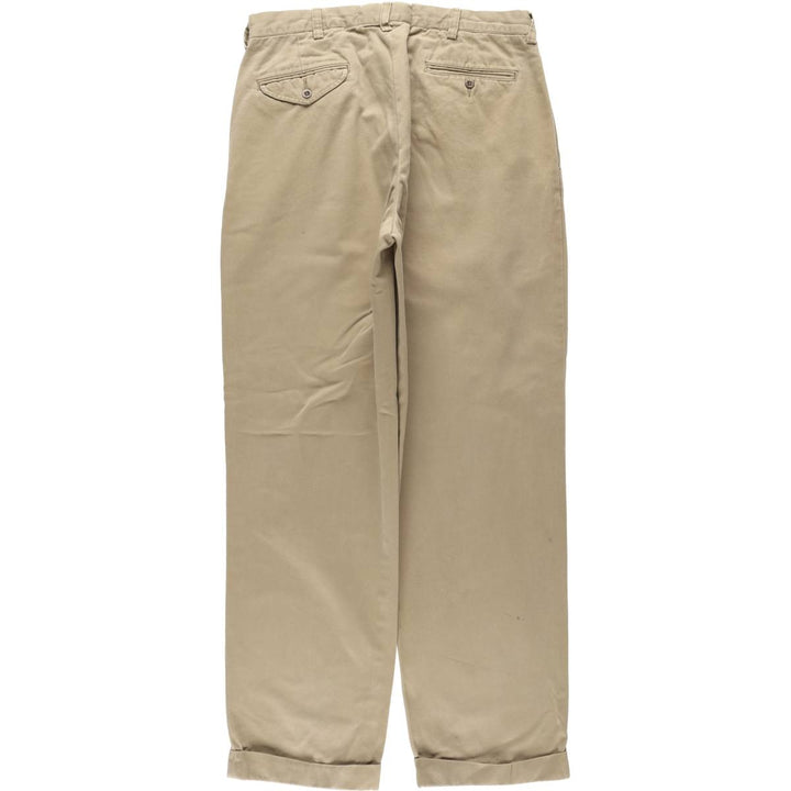 Ralph Lauren POLO by Ralph Lauren Two-pleat Chino Pants for Men, W34 equivalent cotton Beige type Vintage Second Hand