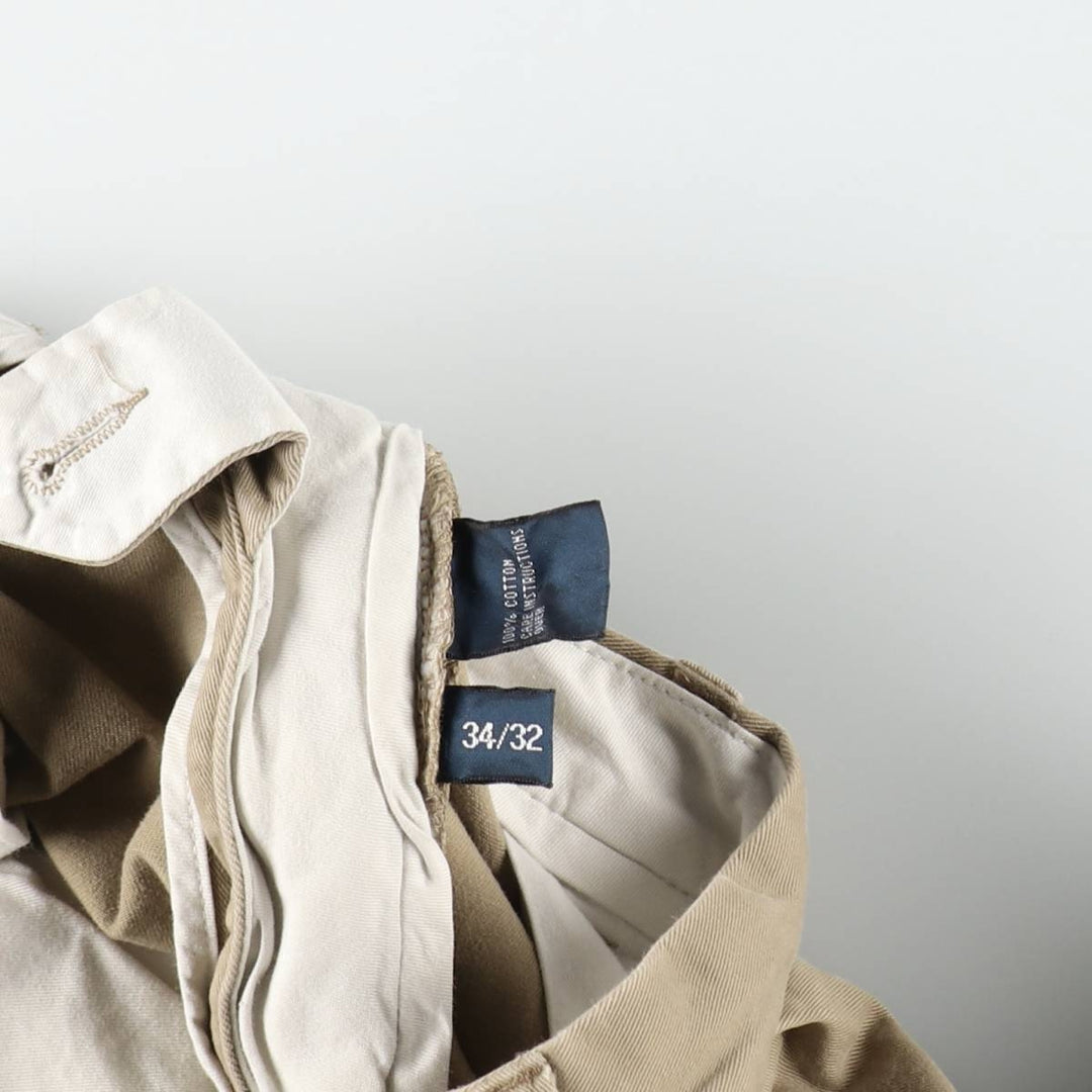 Ralph Lauren POLO by Ralph Lauren Two-pleat Chino Pants for Men, W34 equivalent cotton Beige type Vintage Second Hand