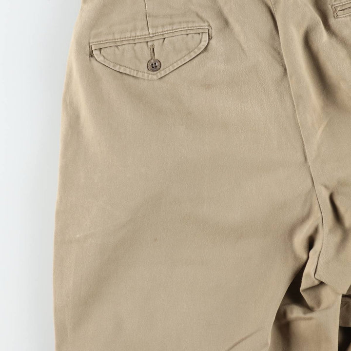 Ralph Lauren POLO by Ralph Lauren Two-pleat Chino Pants for Men, W34 equivalent cotton Beige type Vintage Second Hand