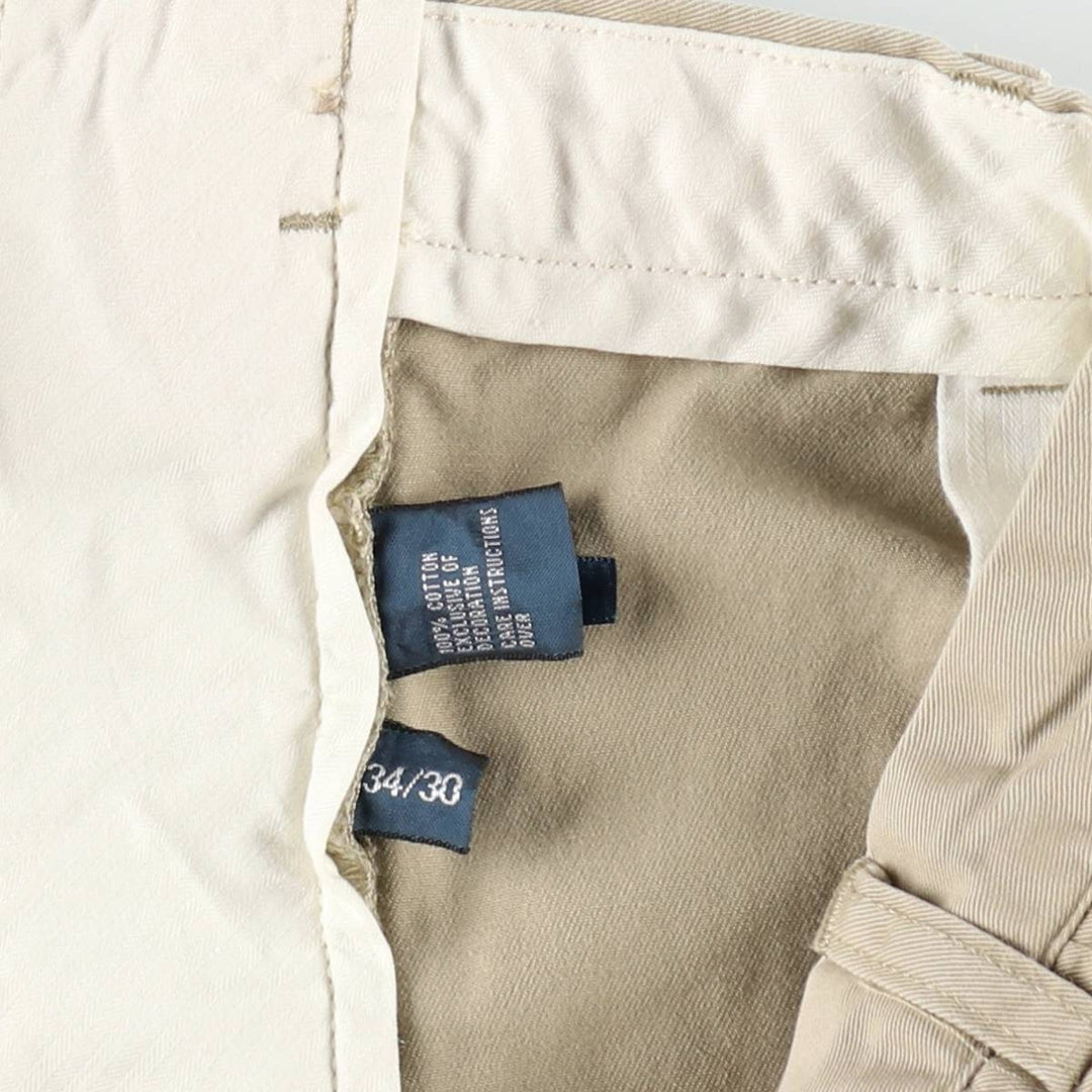 Ralph Lauren POLO by Ralph Lauren ETHAN PANT Two-pleat chino pants for men, size W34 cotton Beige type Vintage Second Hand