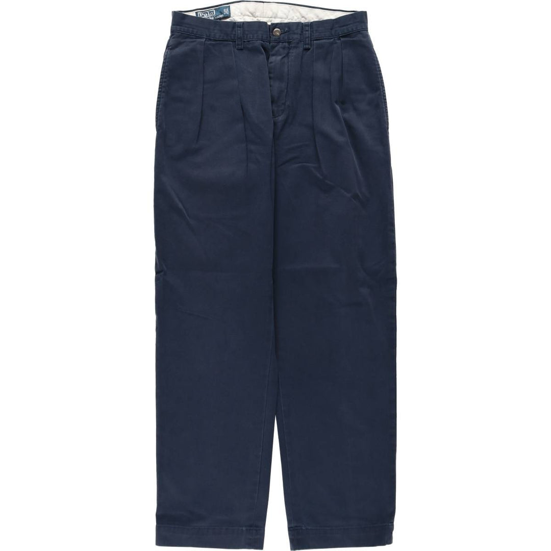 Ralph Lauren POLO by Ralph Lauren ETHAN PANT Two-pleat chino pants for men, size W31 cotton navy blue type Vintage Second Hand