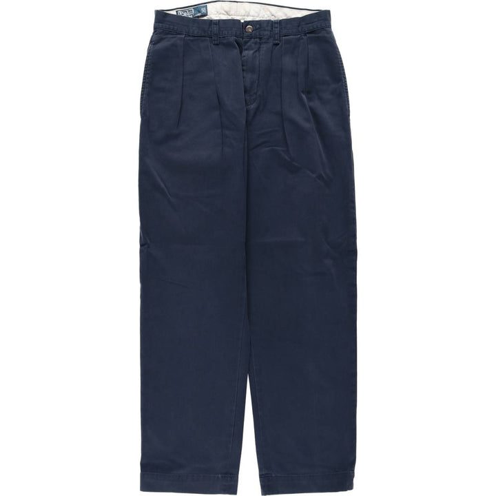 Ralph Lauren POLO by Ralph Lauren ETHAN PANT Two-pleat chino pants for men, size W31 cotton navy blue type Vintage Second Hand