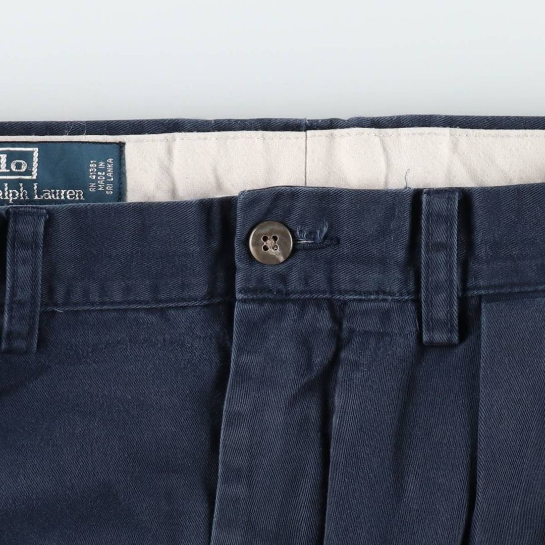 Ralph Lauren POLO by Ralph Lauren ETHAN PANT Two-pleat chino pants for men, size W31 cotton navy blue type Vintage Second Hand