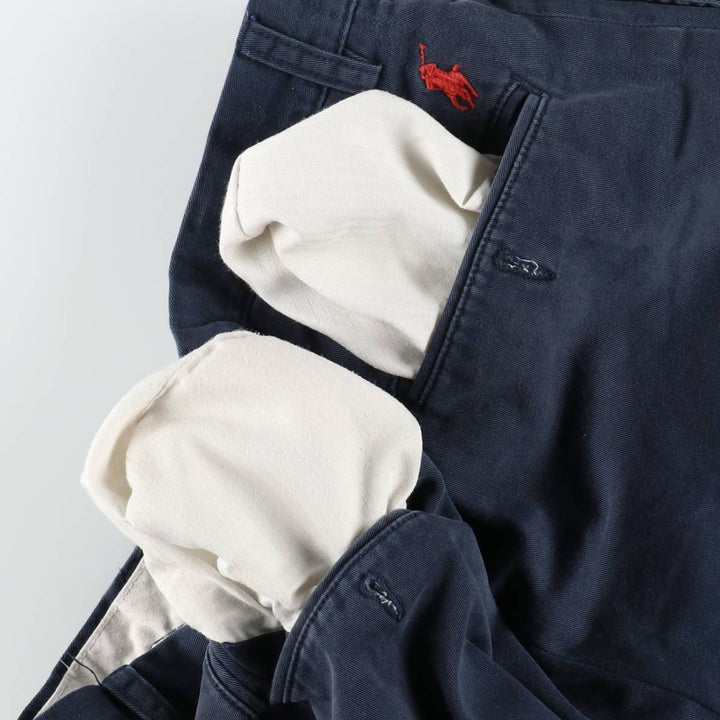 Ralph Lauren POLO by Ralph Lauren ETHAN PANT Two-pleat chino pants for men, size W31 cotton navy blue type Vintage Second Hand