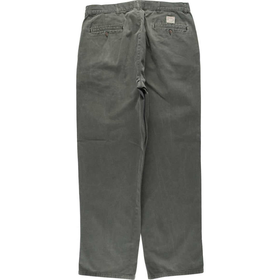 Ralph Lauren POLO by Ralph Lauren Two-pleat Chino Pants for Men, W35 cotton green type Vintage Second Hand