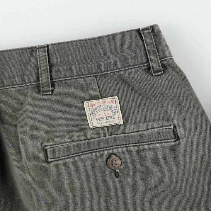 Ralph Lauren POLO by Ralph Lauren Two-pleat Chino Pants for Men, W35 cotton green type Vintage Second Hand