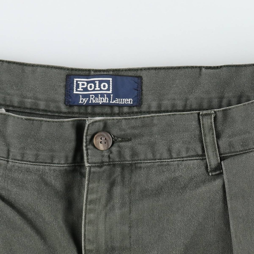Ralph Lauren POLO by Ralph Lauren Two-pleat Chino Pants for Men, W35 cotton green type Vintage Second Hand