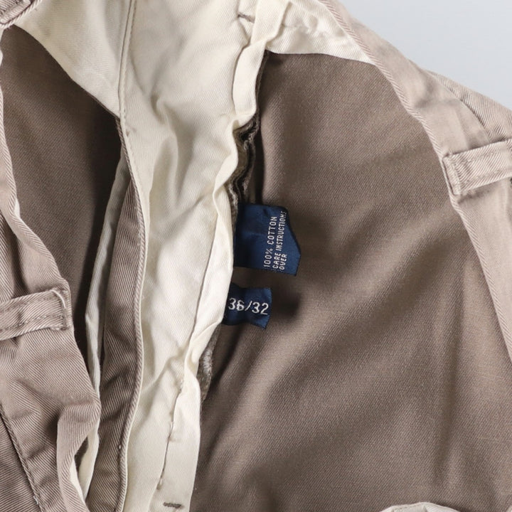 Ralph Lauren POLO by Ralph Lauren HAMMOND PANT, two-pleat chino pants, men's w36 equivalent cotton beige type brown Vintage Second Hand