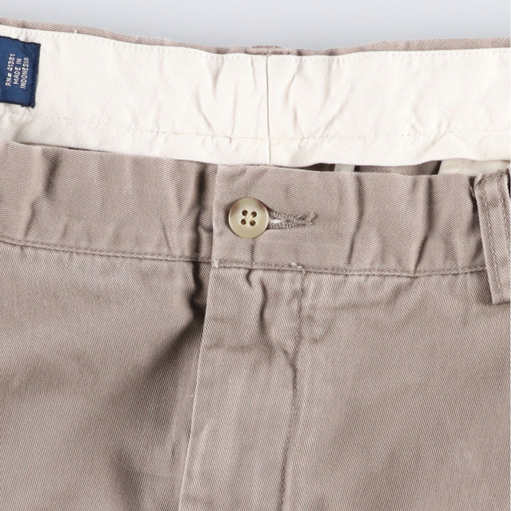 Ralph Lauren POLO by Ralph Lauren HAMMOND PANT, two-pleat chino pants, men's w36 equivalent cotton beige type brown Vintage Second Hand