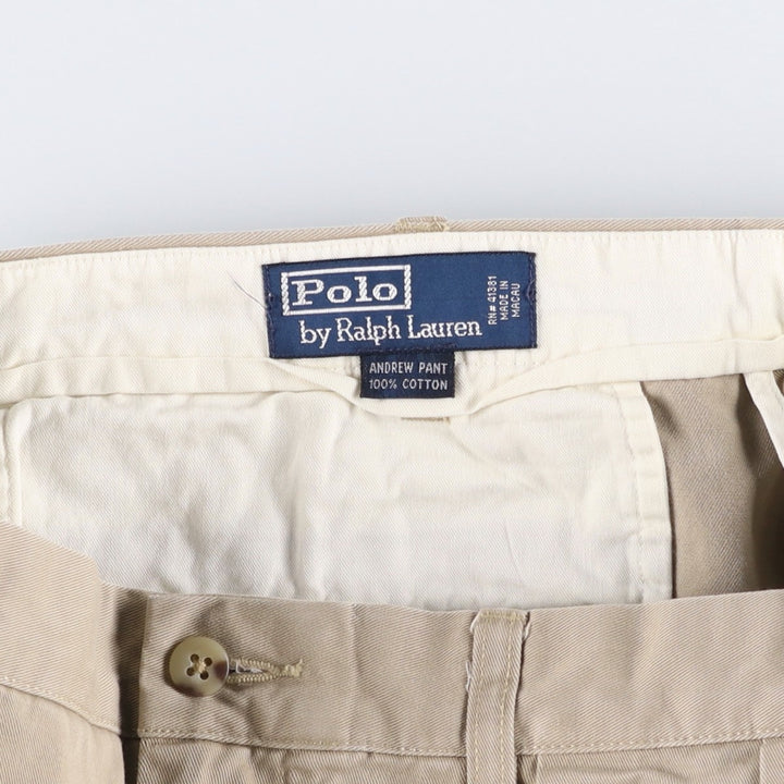 Ralph Lauren POLO by Ralph Lauren Two-pleat Chino Pants for Men, W36 cotton Beige type Vintage Second Hand