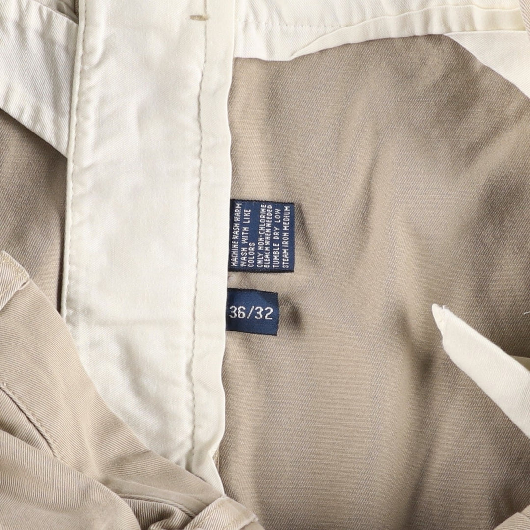 Ralph Lauren POLO by Ralph Lauren Two-pleat Chino Pants for Men, W36 cotton Beige type Vintage Second Hand