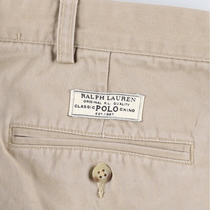 Ralph Lauren POLO by Ralph Lauren Two-pleat Chino Pants for Men, W36 cotton Beige type Vintage Second Hand