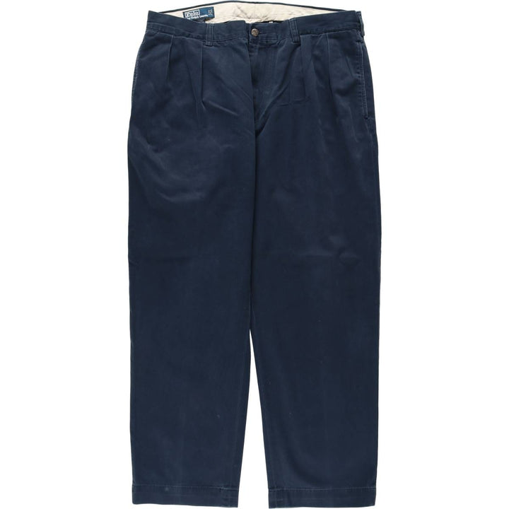 Ralph Lauren POLO by Ralph Lauren ETHAN PANT Two-pleat chino pants for men, size W36 cotton navy blue type Vintage Second Hand
