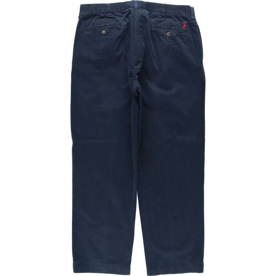 Ralph Lauren POLO by Ralph Lauren ETHAN PANT Two-pleat chino pants for men, size W36 cotton navy blue type Vintage Second Hand