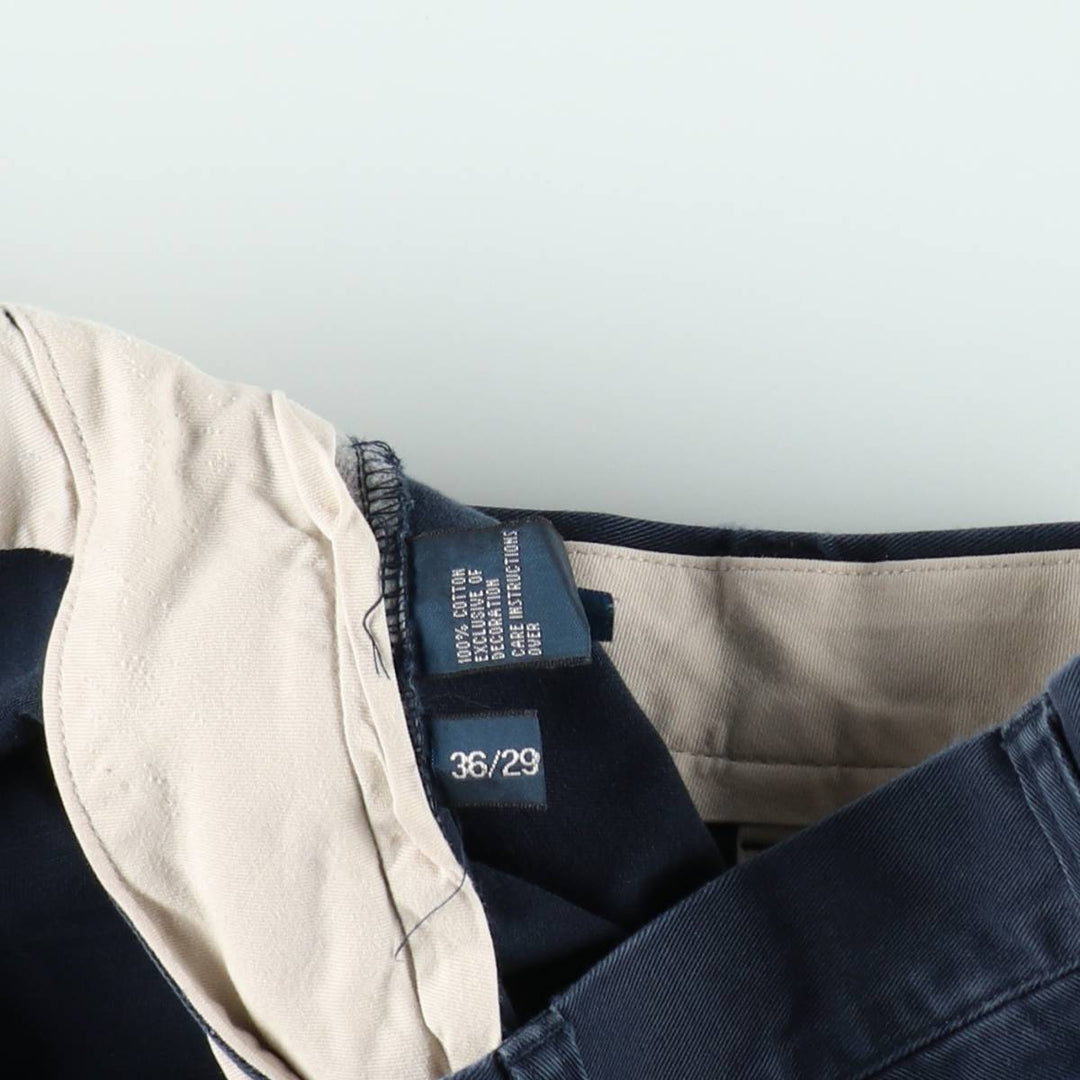 Ralph Lauren POLO by Ralph Lauren ETHAN PANT Two-pleat chino pants for men, size W36 cotton navy blue type Vintage Second Hand