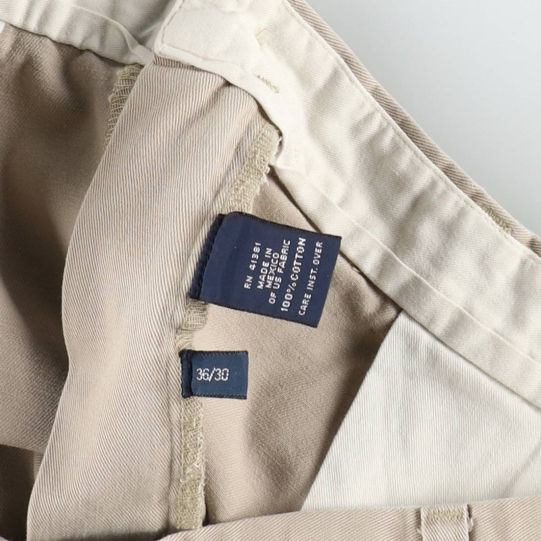 Ralph Lauren POLO by Ralph Lauren ANDREW PANT, two-pleat chino pants, men's, W35 equivalent cotton Beige type Vintage Second Hand