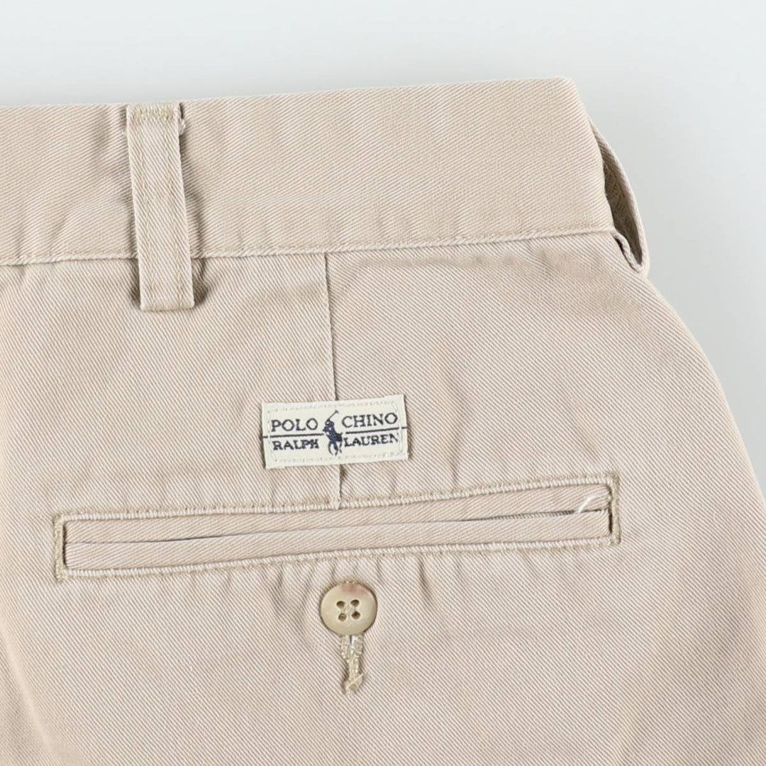 Ralph Lauren POLO by Ralph Lauren ANDREW PANT, two-pleat chino pants, men's, W35 equivalent cotton Beige type Vintage Second Hand