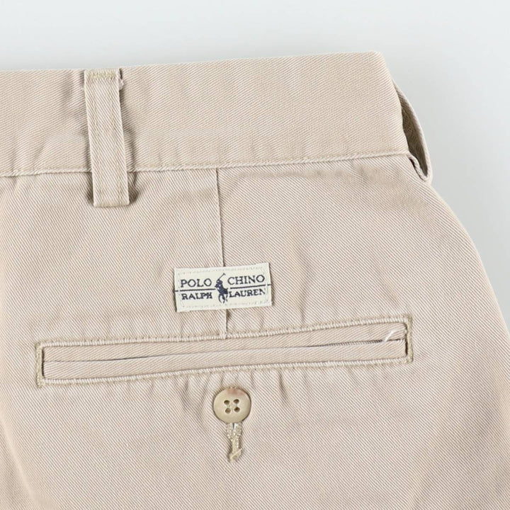 Ralph Lauren POLO by Ralph Lauren ANDREW PANT, two-pleat chino pants, men's, W35 equivalent cotton Beige type Vintage Second Hand