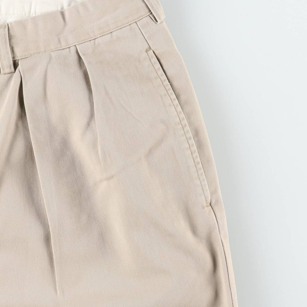 Ralph Lauren POLO by Ralph Lauren ANDREW PANT, two-pleat chino pants, men's, W35 equivalent cotton Beige type Vintage Second Hand