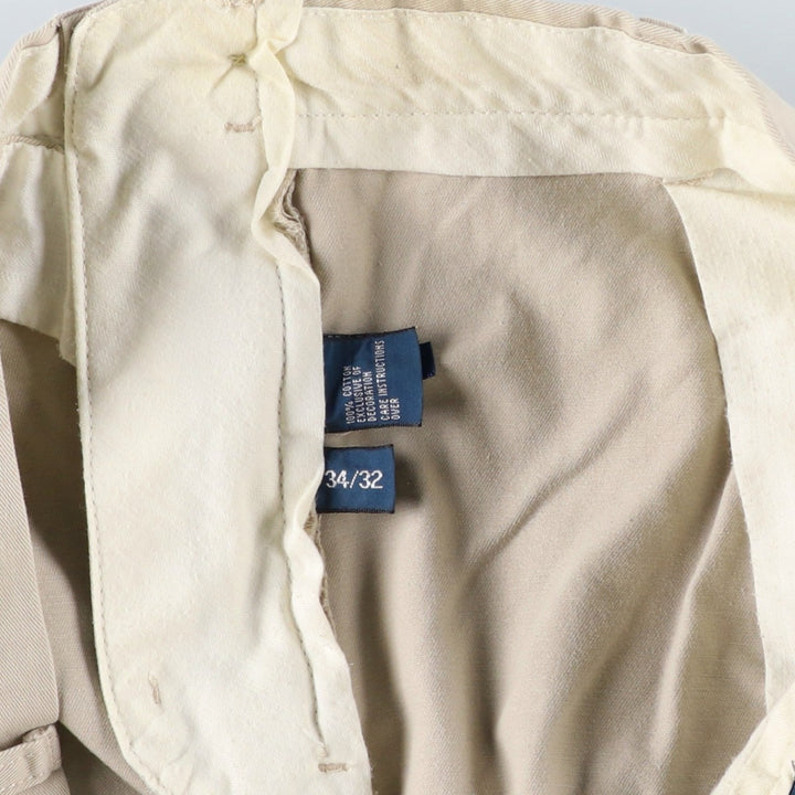 Ralph Lauren POLO by Ralph Lauren ETHAN PANT, two-pleat chino pants, men's size W35 cotton Beige type Vintage Second Hand
