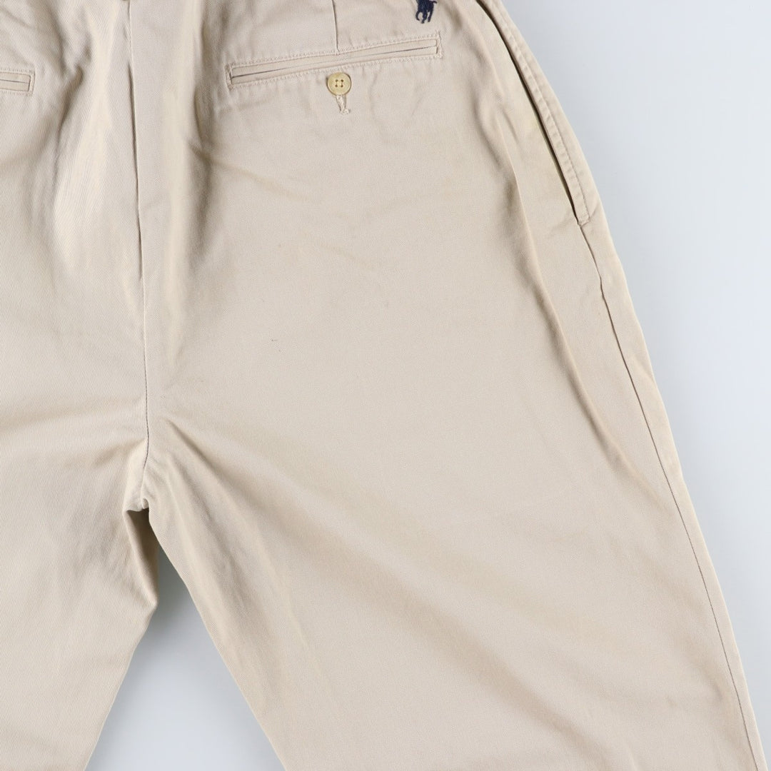 Ralph Lauren POLO by Ralph Lauren ETHAN PANT, two-pleat chino pants, men's size W35 cotton Beige type Vintage Second Hand