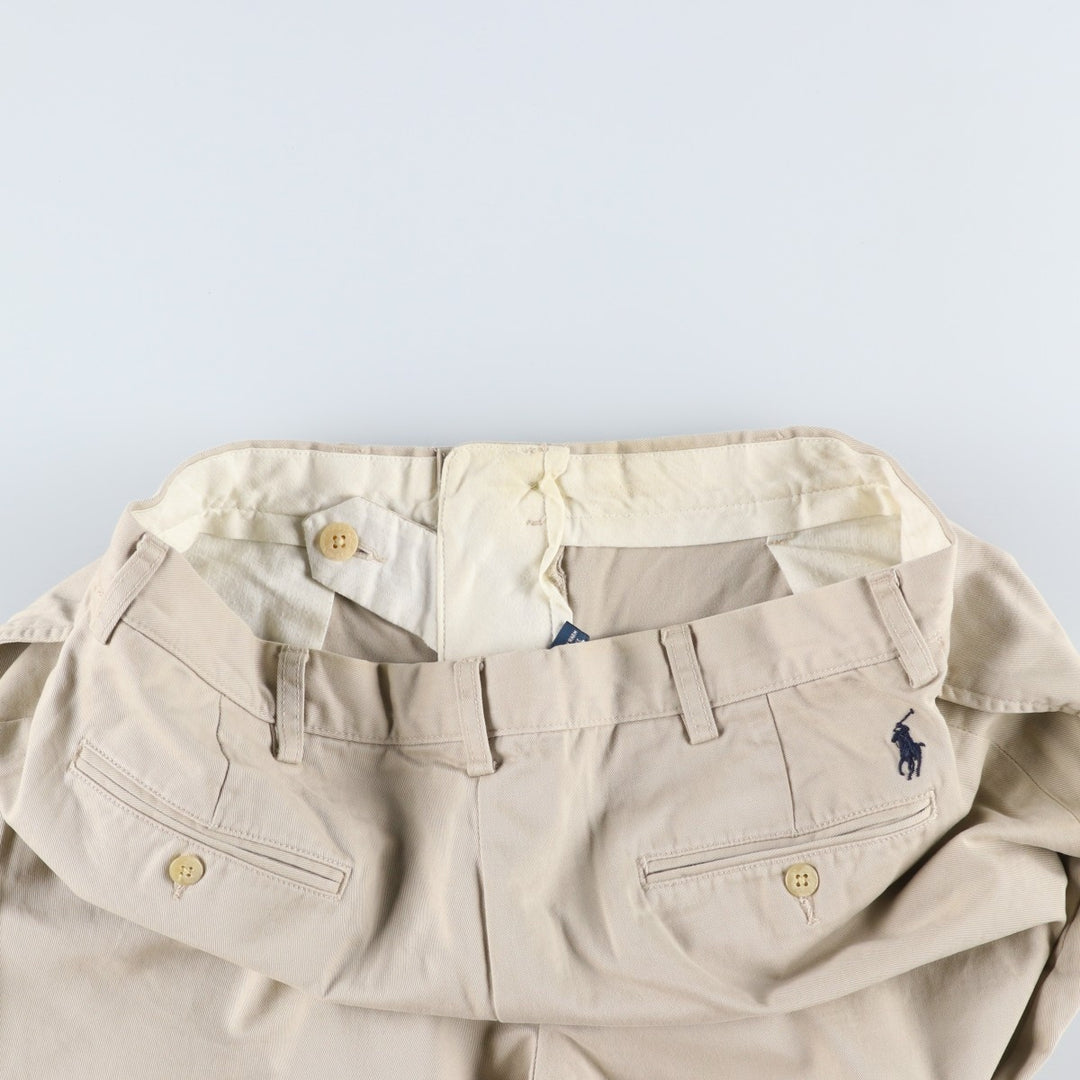Ralph Lauren POLO by Ralph Lauren ETHAN PANT, two-pleat chino pants, men's size W35 cotton Beige type Vintage Second Hand