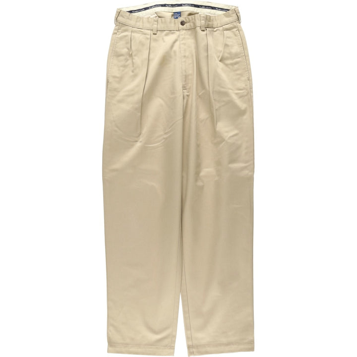 Ralph Lauren POLO RALPH LAUREN Two-pleat chino pants for men, size W33 cotton Beige type Vintage Second Hand