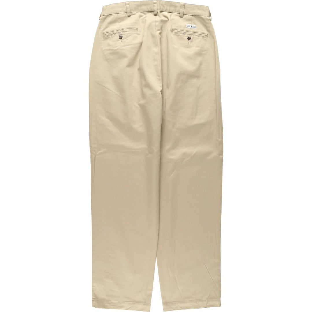 Ralph Lauren POLO RALPH LAUREN Two-pleat chino pants for men, size W33 cotton Beige type Vintage Second Hand